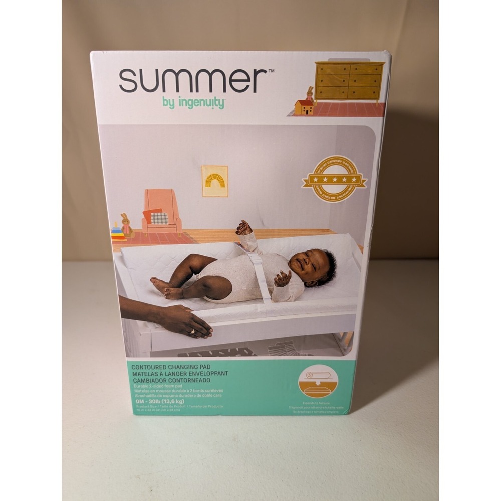 Summer by Ingenuity Contoured Changing Pad – Durable, Foam, 16"x32", New in Box - Picture 1 of 3